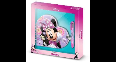 Spiraalnotitieblok met Pen Minnie Mouse Lila 80 Lakens 24 x 23 x 2,5 cm