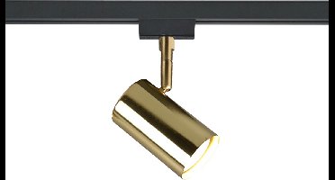 LED Railverlichting - Track Spot - DUOLINE - 2 Fase - GU10 Fitting - Rond - Mat Goud - Aluminium