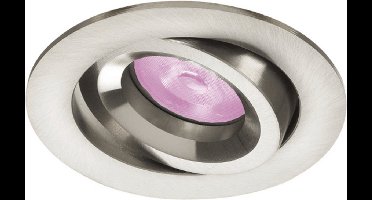Inbouwspot Mika met Philips HUE White and Color - inbouwspot - Nikkel / mat - rond - Voor binnen / woonkamer / keuken / slaapkamer - IP20 - GU10 - Buitendiameter: 81MM - boorgat: 70-75MM - min. Inbouwdiepte: 70MM