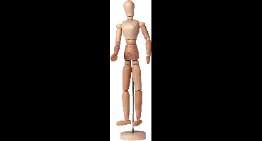 Ledenpop vrouw 40 cm blank hout