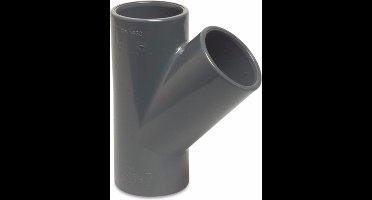 Mega T-stuk 45° PVC-U 32 mm lijmmof 16bar grijs