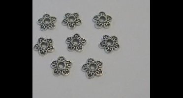 Kralenkapjes platinum 12 mm 8 stuks
