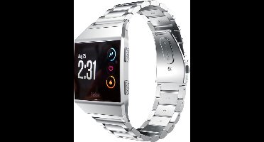 Shop4 - Fitbit Ionic Bandje - Roestvrijstaal Zilver