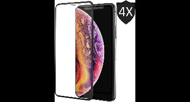 4x Screenprotector geschikt voor Apple iPhone Xs / X | Full Screen Cover Volledig Beeld | Tempered Glass - van iCall