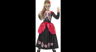 Deluxe Day of the Dead Meisje Kostuum - Halloween verkleedkleding - maat 134 - 140
