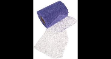 Decoratie gaas op rol paars 15cm/32m - Thema feest verkleed party textiel festival