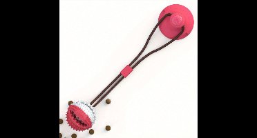 S&E Hondenspeeltje met Zuignap – Interactief Trek- & Kauwspeelgoed - Rood