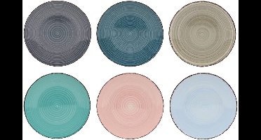 Studio Tavola Ontbijtborden Barbados ø 20 cm - Set van 6 ontbijtborden - Geschikt voor dagelijks gebruik - Vaatwasmachine- en magnetronbestendig - Duurzaam aardewerk - 200 mm - Servies - Borden