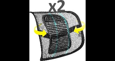 Goodivery ® Ergonomische Rugsteun Set van 2: Verstelbare Mesh Kussen met Massagekralen voor Stoelen