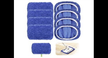 8 stuks voor Swiffer vloerdoeken, 8 stuks herbruikbare doeken voor Swiffer vloerwissers, Swiffer Floor Cloths microvezel set blauw, herbruikbare vloerkleding voor Swiffer Floor Mopst, natte vloerkleding voor Swiffer Floor Mop