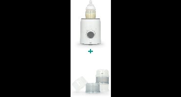 Alecto Flessenwarmer Bundel BW600 + BF-4 - Flessenwarmer met Snelle Opwarming 210W - Set inclusief Melkpoedertoren