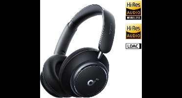 Soundcore Space Q45 by Anker, Koptelefoon met actieve ruisonderdrukking, tot wel 98% minder ruis, 50 u speeltijd, appbediening, LDAC Hi-Res Wireless Audio, comfortabel, duidelijk bellen, Bluetooth 5.3