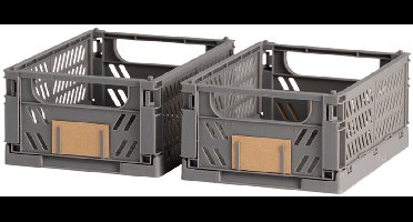 Set van opstapelbare opbergboxen Donker grijs 25 x 16,5 x 10 cm