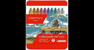 Caran D'ache Neocolor I - Metallic waspastels in metalen doos - 10 kleuren