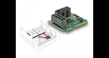 Mini PCIE I/O PCIE Half Grootte 2 X Sata 6 GB/S
