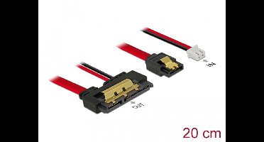 DeLOCK 85240 SATA-kabel 0,2 m SATA 7-pin SATA 22-pin Zwart