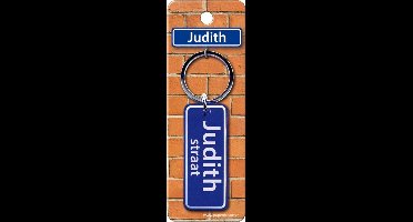 Paper Dreams Sleutelhanger Straatnaam Judith 9 Cm Staal Blauw