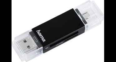 Hama USB-2.0-OTG-kaartlezer Basic SD/microSD Zwart