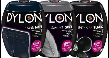 Dylon Textielverf - Intense Black, Smoke Grey & Blue Jeans Pakket