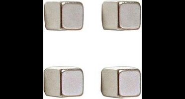 Franken Neodymium magneet (b x h x d) 10 x 10 x 10 mm dobbelsteen Zilver 4 stuk(s) HMN1010