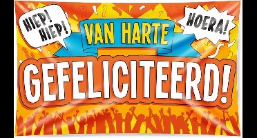 Paperdreams Gevelvlag XXL - Gefeliciteerd vlag 150 x 90 cm