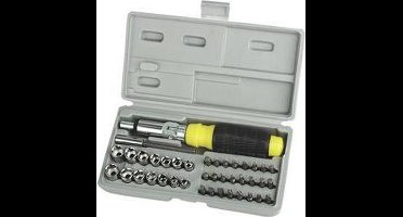 Brüder Mannesmann M29041 Bitset 41-delig T-profiel, Plat, Kruiskop Phillips, Kruiskop Pozidriv, Inbus, Binnen-vierkant