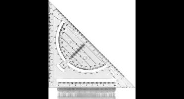 Aristo sneltekendriehoek - lengte 22cm - transparant - met handvat en noppen - AR-7090