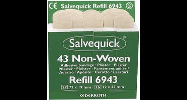 Salvequick non-woven pleisters sensitive 6943 (navulling) 1 los mapje