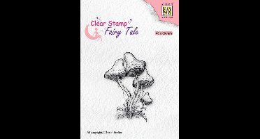 FTCS023 stempel Nellie Snellen - Clearstamp silhouette - Fairy serie - mushrooms - paddestoel en paddestoelen