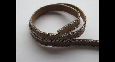 Band fluweel plat 10mmx2 milimeter metallic bruin 50 centimeter