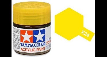 Tamiya Hobbyverf Acrylverf - X-24 Yellow Clear - Gloss - Acryl - 23ml Verf potje - 23 ml