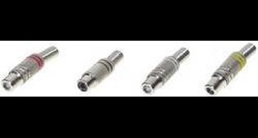 TRU COMPONENTS 1601059 Cinch-connector Koppeling, recht Aantal polen: 2 Mono Rood, Zwart, Geel, Wit 4 stuk(s)