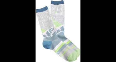 Fisura Sokken Barcelona Map Katoen Grijs/blauw/groen One-size
