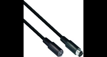 S-Video / S-VHS video verlengkabel / zwart - 1,8 meter