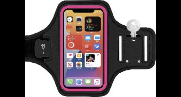 Universele Sportarmband voor Smartphones tot 6,5" - Zwart/Roze