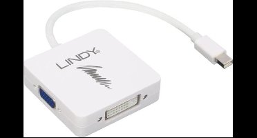Lindy Mini DisplayPort 1.2 to HDMI, VGA & DVI-D Active Adapter Converter - Videoconverter - DisplayPort - DVI, HDMI, VGA