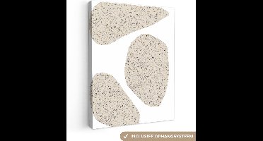 Canvas Schilderij Stenen - Abstract - Design - 90x120 cm - Wanddecoratie