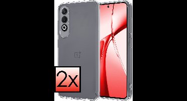 Hoesje - 2 Stuks - Geschikt voor OnePlus Nord CE4 - Sterk & Shockproof - Case Siliconen - Back Cover - Telefoon Hoes - Transparant