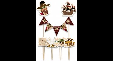 Paperdreams - Taartdecoratie set piraten - 9 stuks