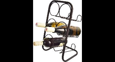 Wijnrek Metaal Zwart 6 Flessen 22,5x39 cm - Flessenrek - Wijnkast - Wijnfleshouder - Staand - Fleshouder - Wijnhouder