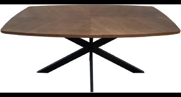 Eettafel Florence rechthoek facetrand 300x110 cm gezandstraald - Zwart