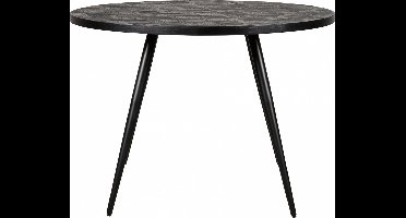 Eettafel Helsinge - Gerecycled Teakhout - Zwart - 130x76x130 cm (BxHxD) - Mozaiek - 5-6 Personen
