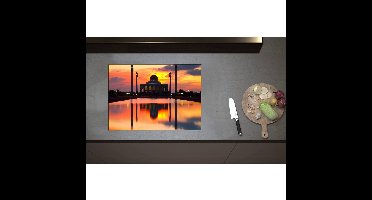 Inductieplaat Beschermer - Central Mosque of Songklha in Thailand bij Avondzon - 70x50 cm - 2 mm Dik - Inductie Beschermer - Bescherming Inductiekookplaat - Kookplaat Beschermer van Zwart Vinyl