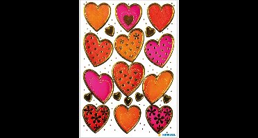 Stickers Harten, goud preeg