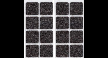 Meubelviltjes - 16x - antislip noppen - 2,5 cm - vierkant - viltglijders