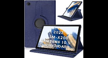 Samsung Galaxy Tab A8 hoes – Samsung tab A8 (2021 / 2022) hoes – 360° draaibaar tablethoes – Donkerblauw