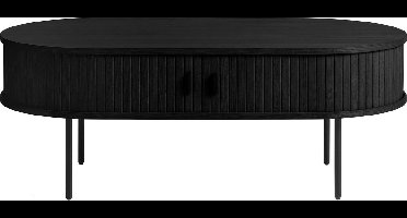 Salontafel Zwart - Eikenhout & Metaal - 60x120x45cm - Salontafel Nola Zwart - Giga Living