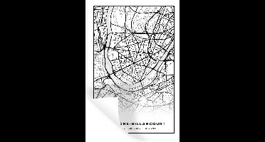 Muurstickers - Sticker Folie - Kaart - Plattegrond - Boulogne-Billancourt - Frankrijk - Stadskaart - Zwart wit - 20x30 cm - Plakfolie - Muurstickers Kinderkamer - Zelfklevend Behang - Zelfklevend behangpapier - Stickerfolie