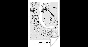 Poster Rostock - Plattegrond - Kaart - Stadskaart - Duitsland - 20x30 cm