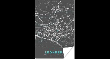 Poster Duitsland – Blauw – Leonberg – Stadskaart – Kaart – Plattegrond - 20x30 cm